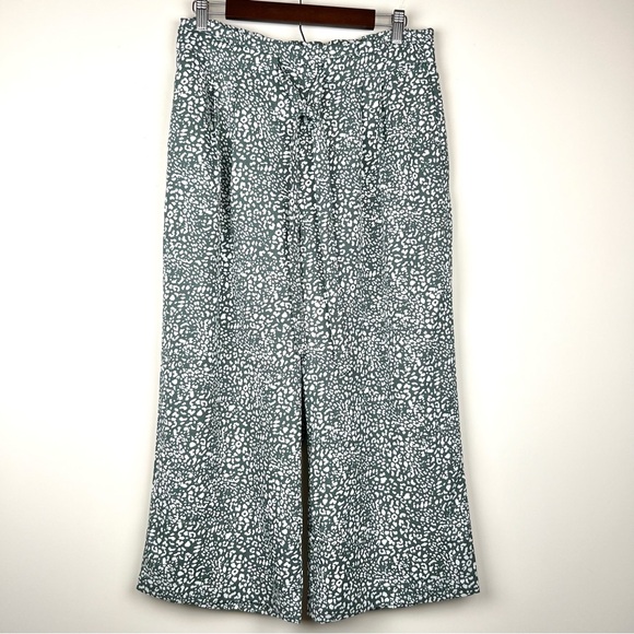 DR2 Polyester Wide Leg Pants Women Size L Leopard Print Elastic Waste Tie 0273 - Picture 1 of 9